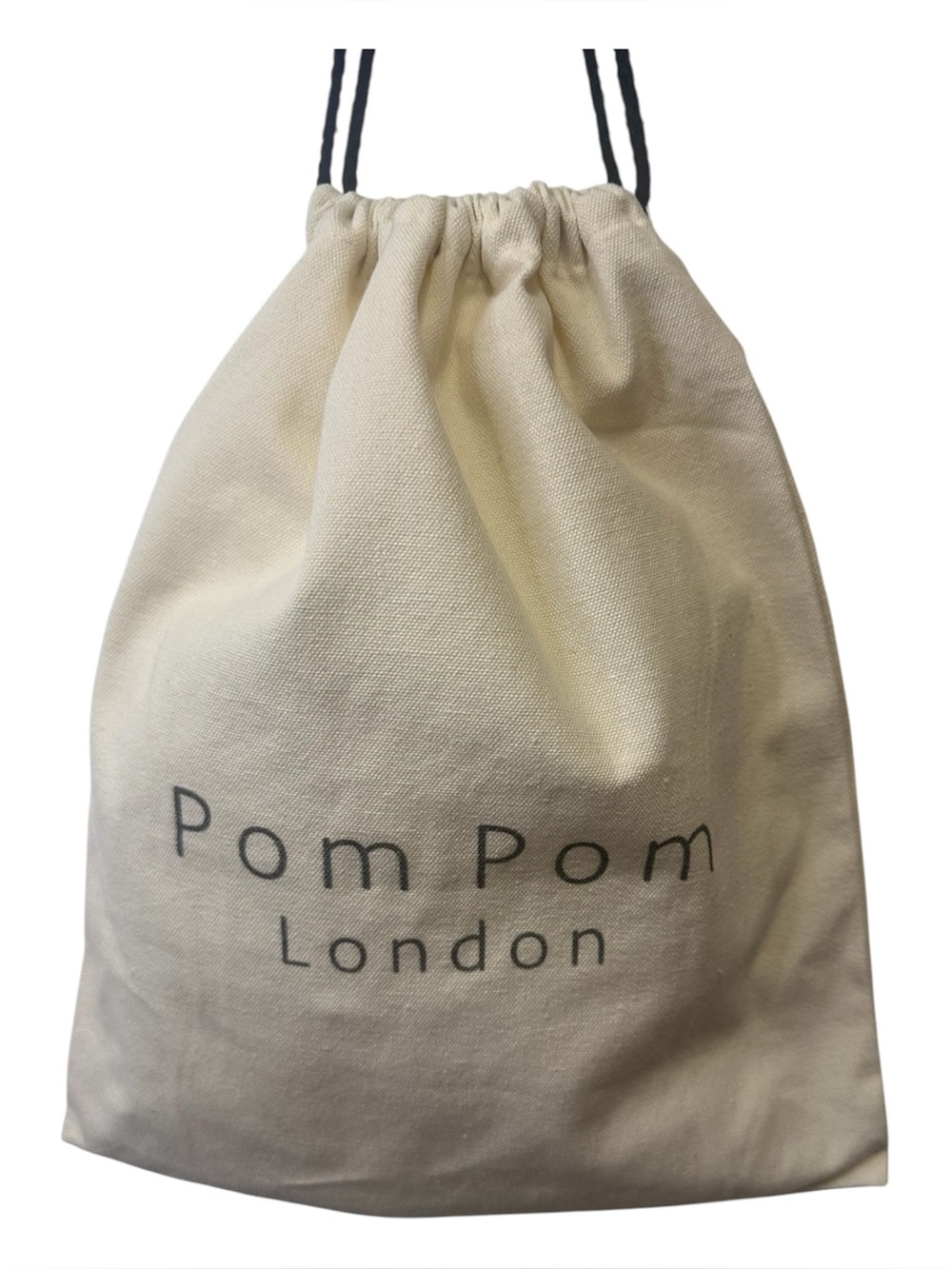 Pom Pom London Dust Bag Cream Drawstring Bag 10.5" x 13"